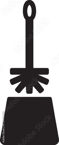 Toilet brush glyph icon, perfect for bathroom cleaning, hygiene, sanitation, and maintenance.