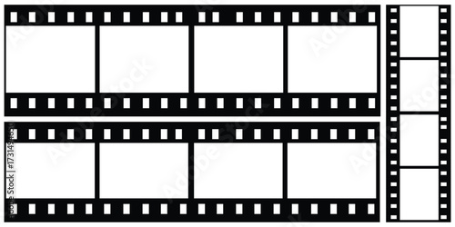 Blank High-Resolution Film Strip – Cinematic Tape, Photo Reel, and Video Frame Vector Set