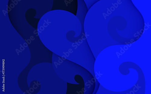 Abstract blue floral background with glowing bubbles and colorful light design
