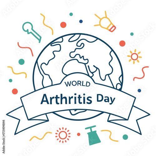 Celebrate World Arthritis Day with vibrant, cheerful graphics promoting awareness and support for joint health, designed to uplift and inspire hope