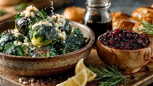 Roasted brussels sprouts with parmesan and cranberries