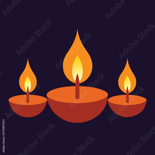 four glowing candles forming a festive diwali gree (1).eps