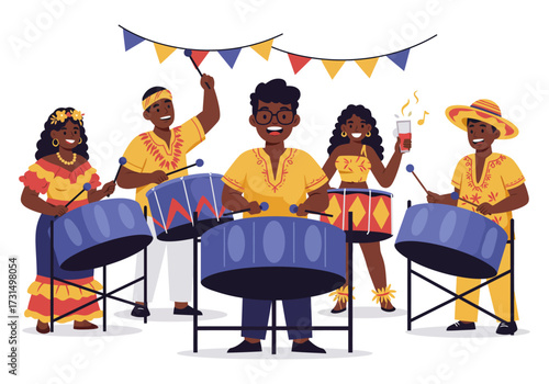 Carnival drummers bring energy to events, festivals, and party promotions with their lively performances and colorful costumes.