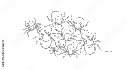 Ticks An Illustration Depicting a Cluster of Disease-Carrying Parasites