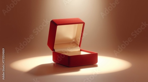 Stylish red velvet box for jewelry and wedding rings