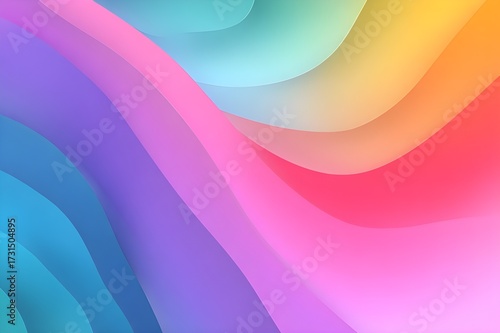 Colorful abstract graphic background with smooth gradient waves. Perfect modern backdrop for PPT templates, digital cover design, and creative projects