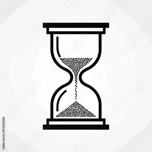 Vector illustration of illustration of an hourglass, symbol of time
