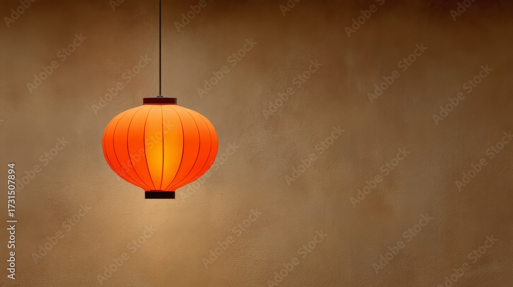 Obraz premium An elegant crimson light fixture artfully suspended from an interior overhead surface providing essential illumination and enhancing the room s overall aesthetic and ambiance.