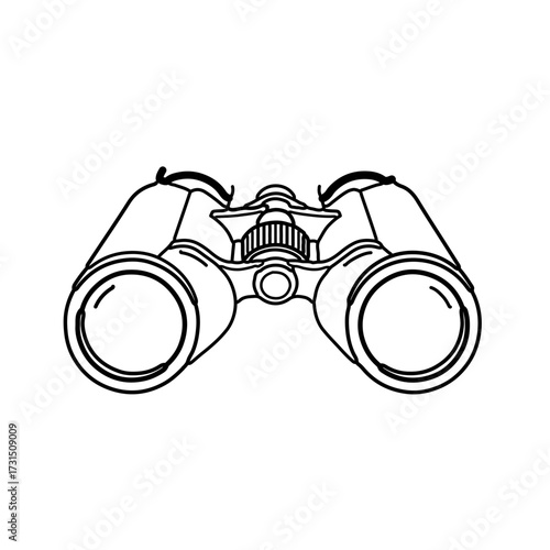 Hand Drawn Binoculars Line Art Illustration