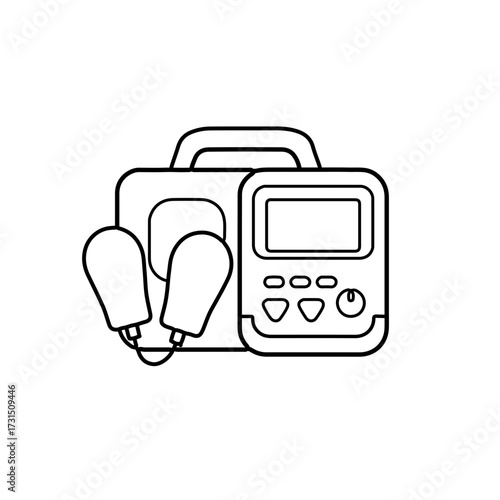 Portable Medical Device Line Art Illustration