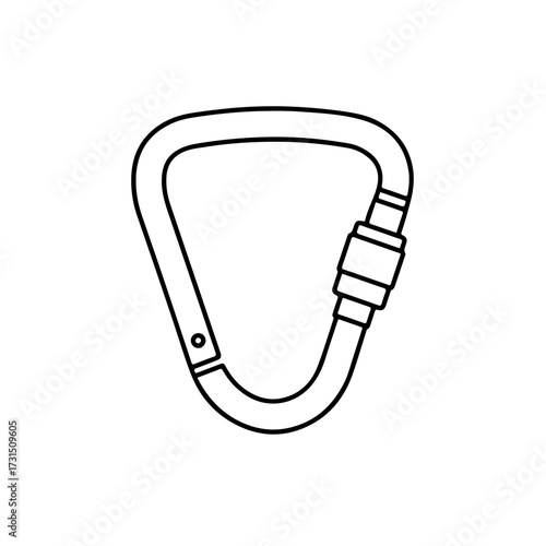 Outline Drawing of a Locking Carabiner Clip