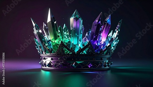A Regal Crown A Beautiful Crown Adorned with Shimmering Crystals, Showcasing Regal Elegance