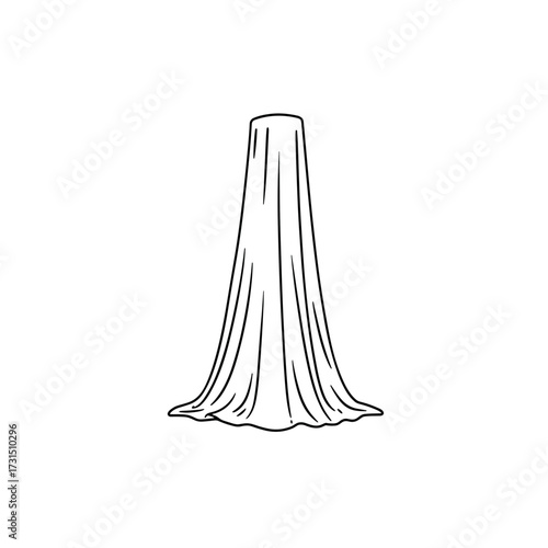 Elegant draped fabric illustration, showcasing flowing lines and subtle shadows.