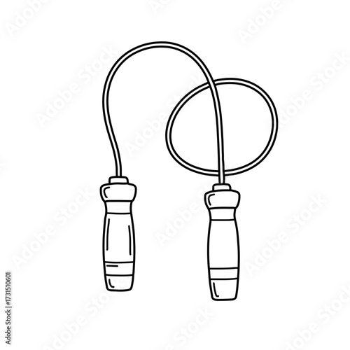 Simple Black and White Hand-Drawn Jump Rope Illustration