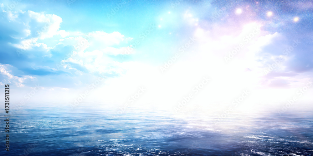 Obraz premium Bright abstract sky, vibrant blue and white clouds, serene atmosphere, suitable for backgrounds or uplifting themes.