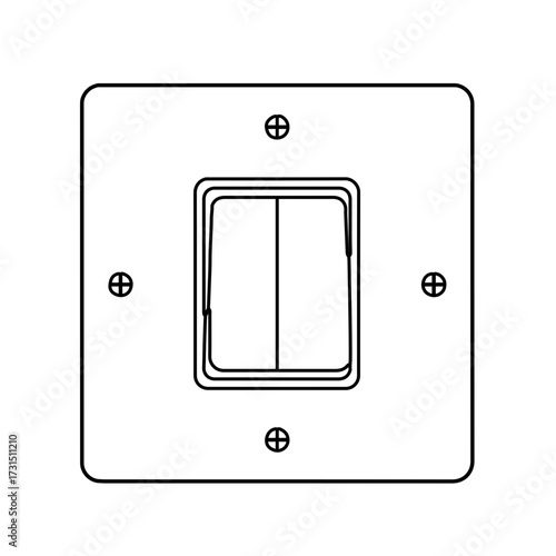 Simple Outline of a Double Electrical Switch Plate