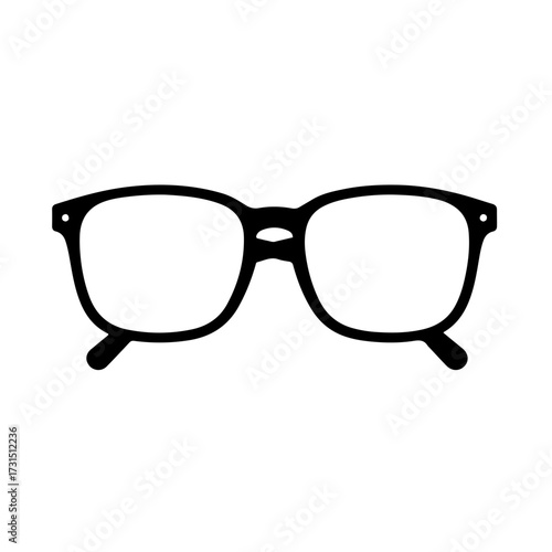 Bold Black Square Frame Eyeglasses Illustration