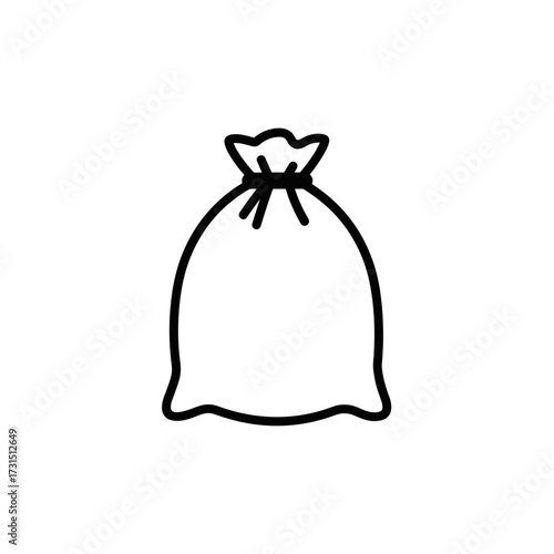 Simple Outline of a Tied Sack or Bag