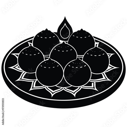 four traditional sweets on a colorful platter for  (3).eps