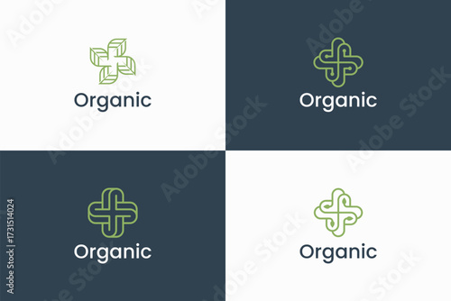 herb care logo collectiocns. nature health product sign set.