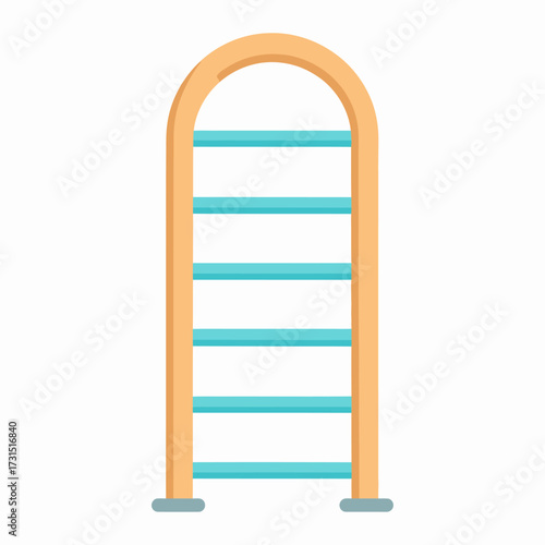 Vector illustration of a children's playground ladder, flat style icon. Gymnastic climbing equipment or swedish wall for kids, isolated on a white background