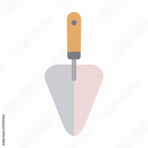 Pastel vector illustration of a construction trowel, flat style icon, centered and isolated on a white background for design projects