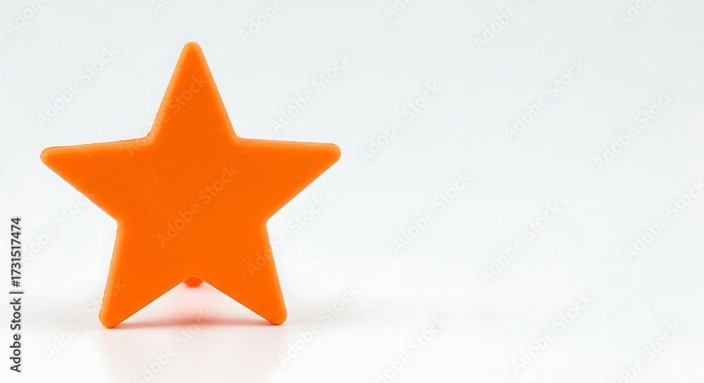 Obraz premium Orange star shape on white background with copy space for design elements