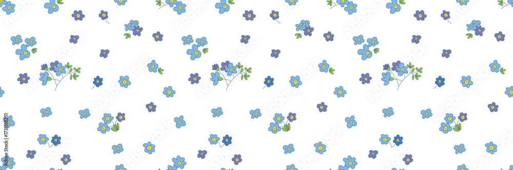 custom made wallpaper toronto digitalSeamless forget-me-not floral pattern on white background