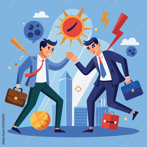 Business Conflict Illustration Vector Art Design For Corporate Concept