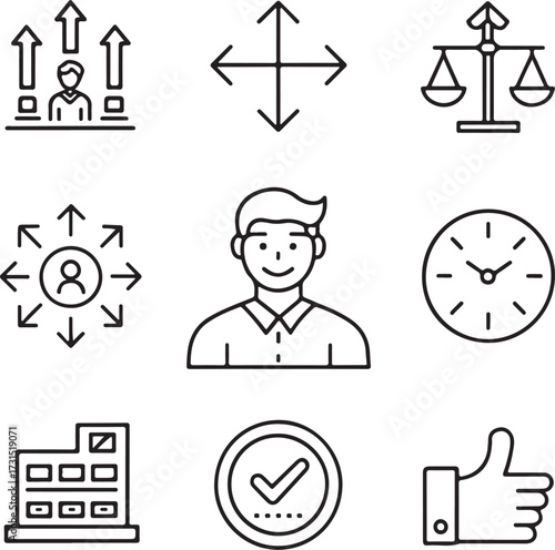 Business Icons Growth and Success