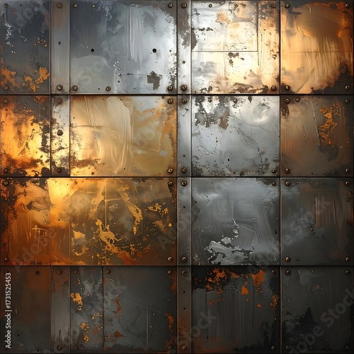 Rusty metal tiles