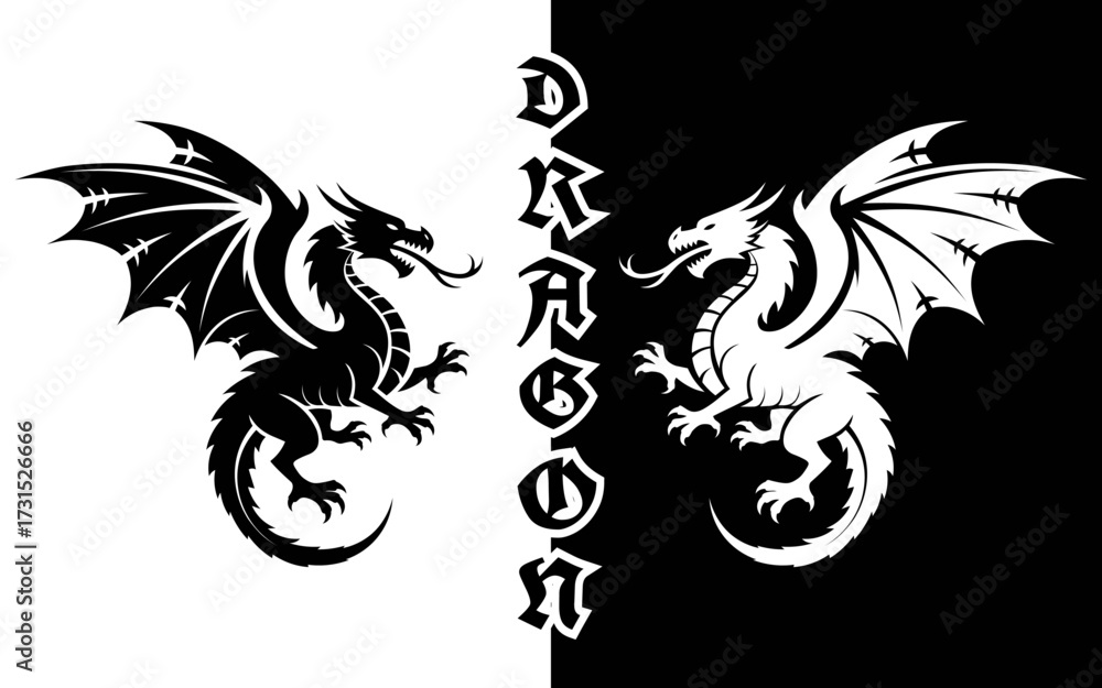 Obraz premium Dragon Logo | Dragon Vector Illustration