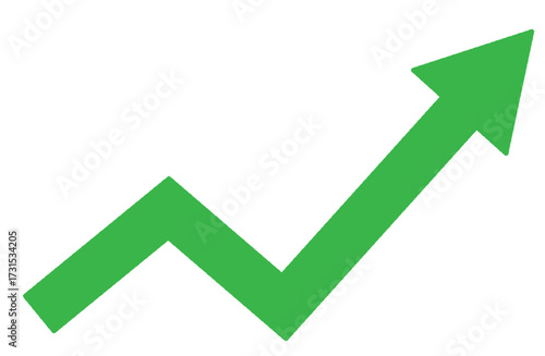 Green Upward Arrow – Growth and Success Vector Icon