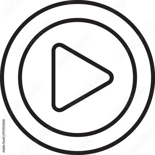 Play button vector icon isolated on transparent background, line. Play button vector outline icon isolated on transparent background, high quality linear Play button transparency concept can be used w