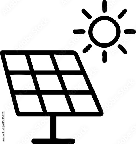 Solar panel hse awareness concept for clean energy and environmental protection icon