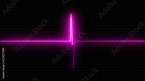 Abstract neon light fast heartbeat and pulse rate signal icon animation background