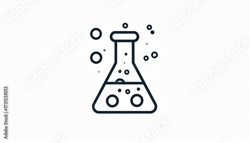 Wallpaper Mural Simple, outlined lab flask with bubbles Torontodigital.ca