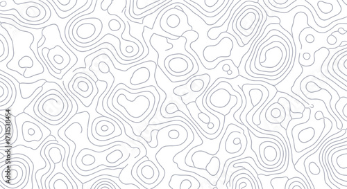 Abstract seamless pattern with wavy, organic contour lines on a white background, resembling a topographic map texture.