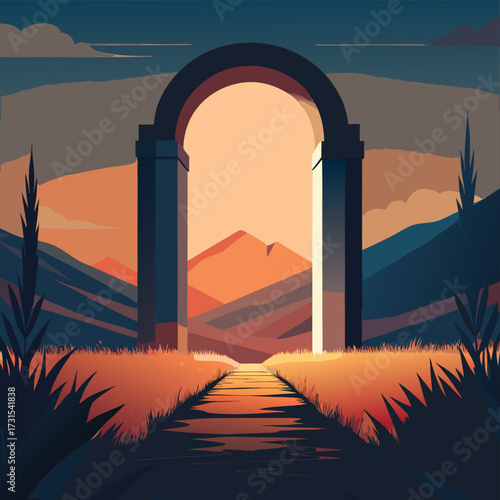 arch hidden in tall grass field  (1).eps