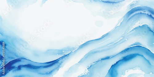 Blue Water Abstract Illustration Representing Ocean Topography or River Flow Patterns