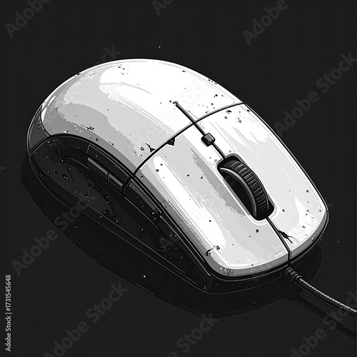 Wallpaper Mural White computer mouse, water droplets Torontodigital.ca