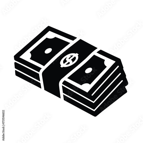 Cash Banknotes Bundle Icon
