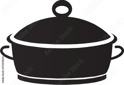 pot lid holder silhouette vector illustration black.