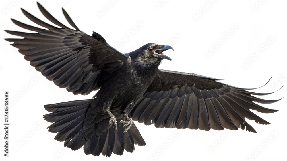 Fototapeta premium Black vulture and eagle flying in the sky with wings spread, showcasing wildlife in nature