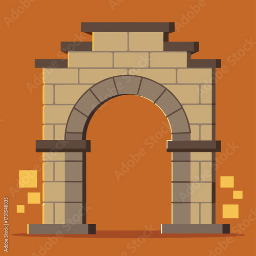 stone arch remnants of medieval fortress  (1).eps