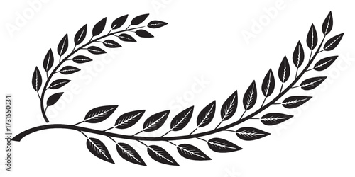Elegant black laurel wreath design symbolizing achievement, victory, and honor for award ceremonies, branding, and diplomas.