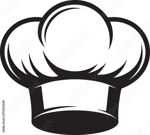 chef hat icon Classic black and white for culinary professionals