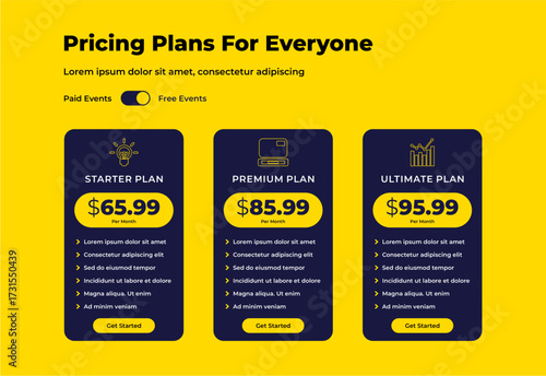 plan pricing table template design ui ultimate