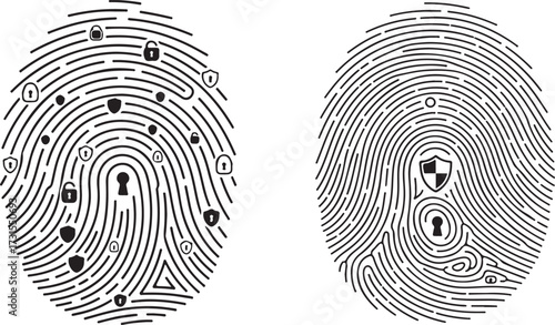 Fingerprint Security and Protection Symbols