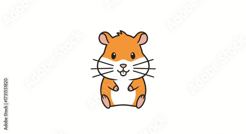 Adorable hamster illustration with charming details against a clean white background for kids
